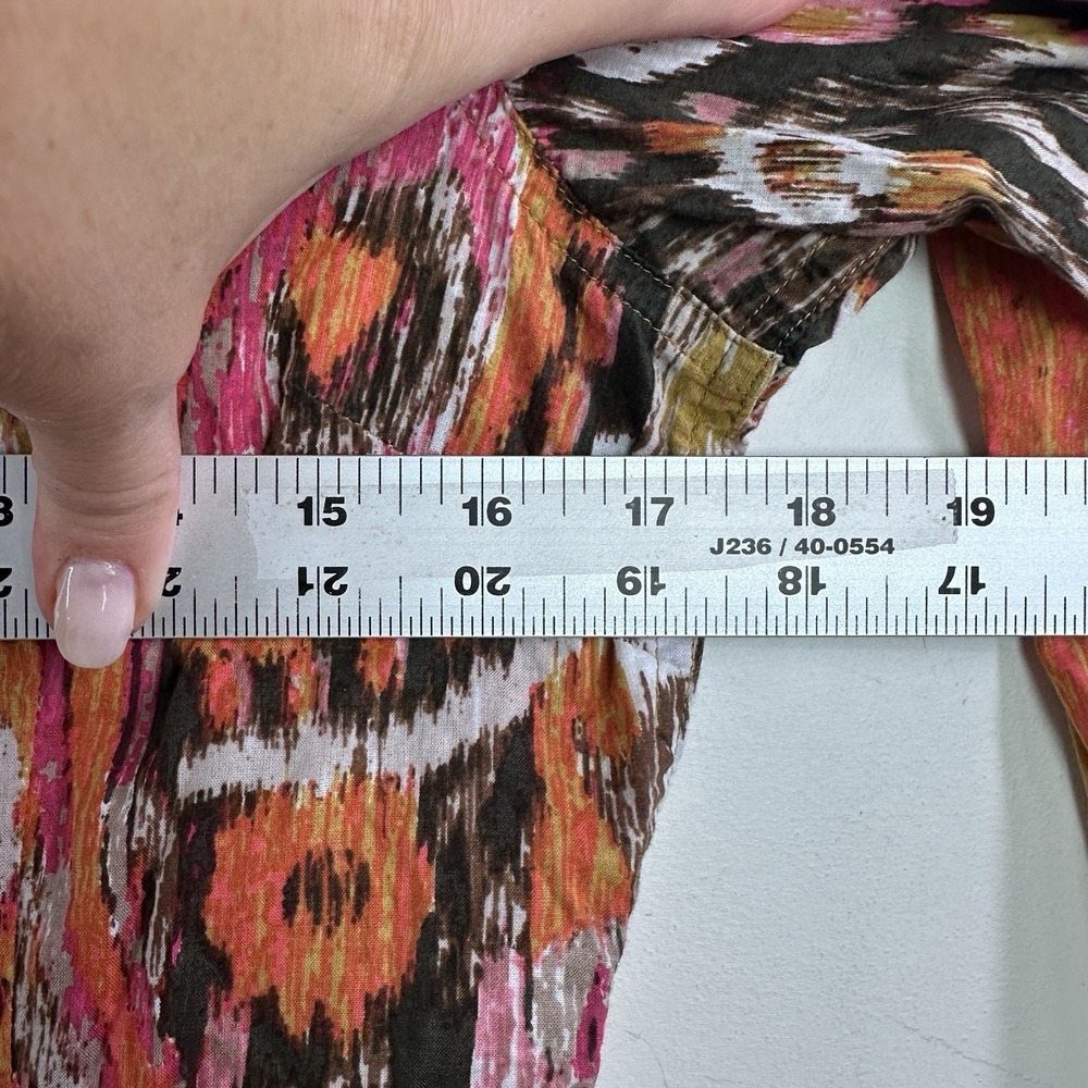 ARIAT Western Pearl Snap Shirt Womens Small Fitted Pink Colorful Abstract - Picture 8 of 10